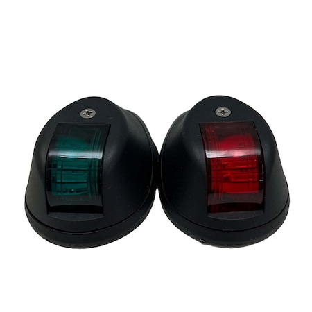 Marine Sport Lighting 12V-24V Marine Starboard GREEN and Port RED LED light set with Black Shell PR MSPS12BSGR